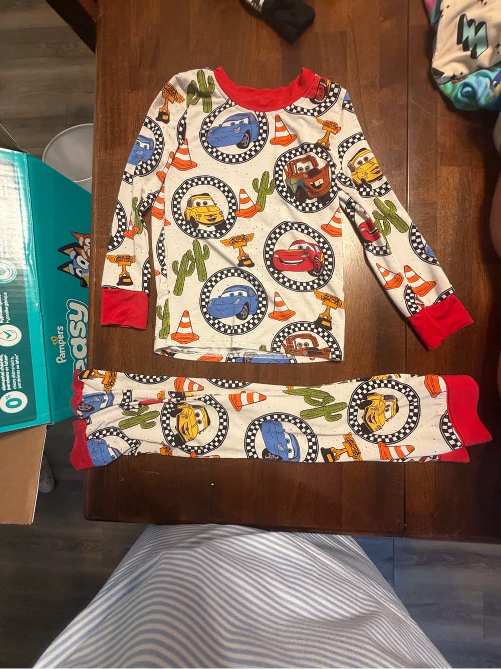 BAMBOO Red-Trim Cars Print Kids Pajama Set